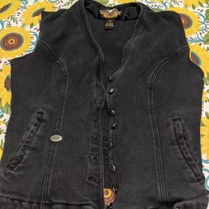 Harley Davidson black stretch vest M/L size